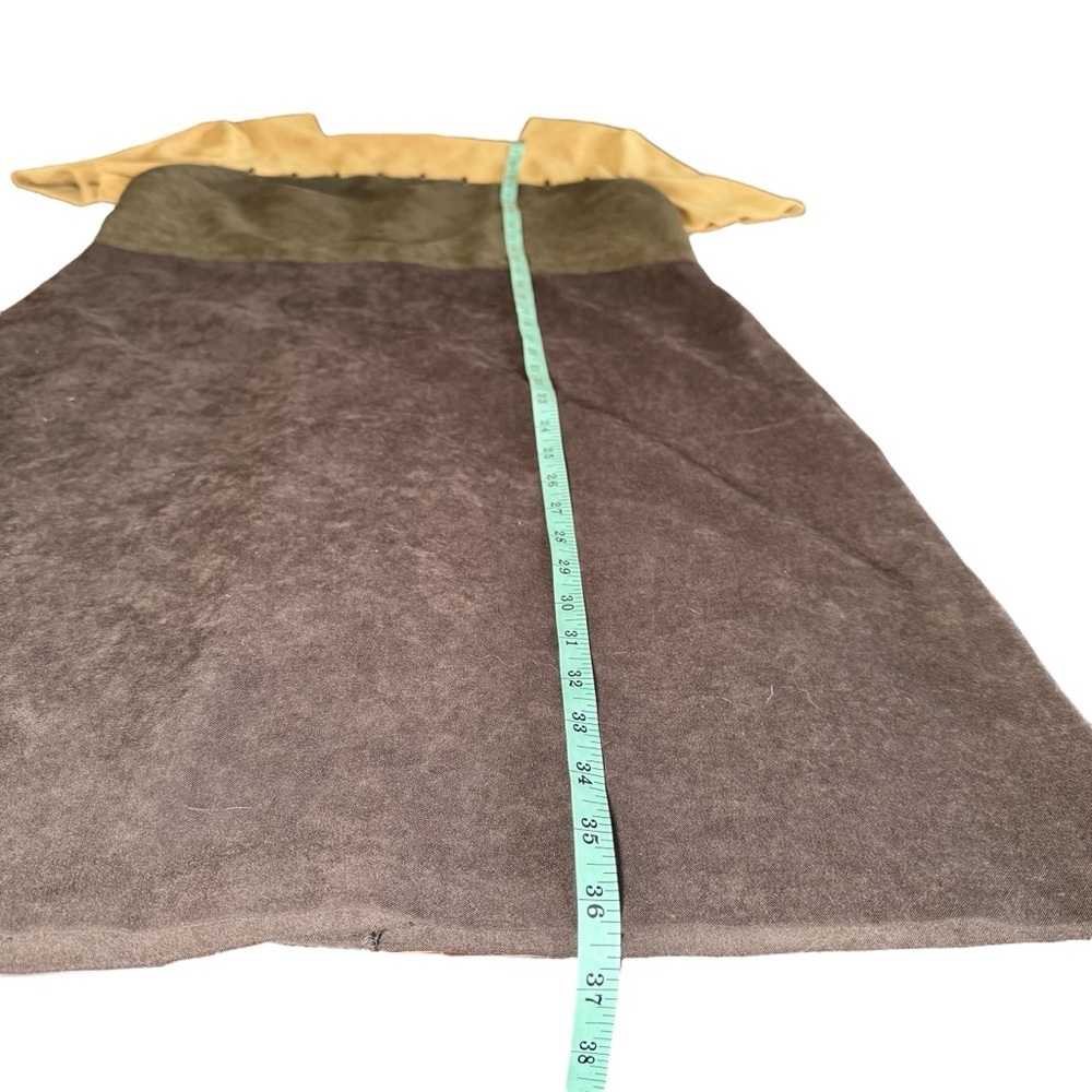 Vintage Sag Harbor Colorblock Dress Brown Faux Suede Fall 90s Short Sleeve 10 - Picture 8 of 9